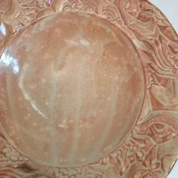 Vintage Late 1990s John Ransmeire Large Ceramic Pottery Bowl Art Signed - Picture 5 of 6